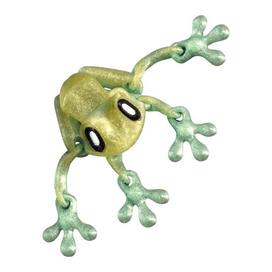 Подвижные суставы Лягушка Магнит на холодильник 3D-печатная Лягушка Игрушка-непоседа Шарнирная модель животного Фигурка Магнитный холодильник Лягушка Украшение Орнамент