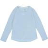 Casual Breathable Dopamine Crew Neck Long Sleeve T-Shirt Women Tops Ice-Blue DD0621-442