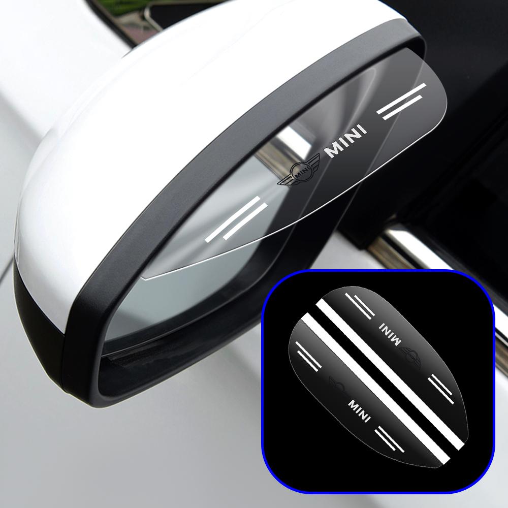 2Pcs Car Logo Rearview Mirror Rain Shield Protector Cover Sticker For MINI Cooper JCW WORKS R55 R56 F55 F56 R57 R58 R59 R60 R50