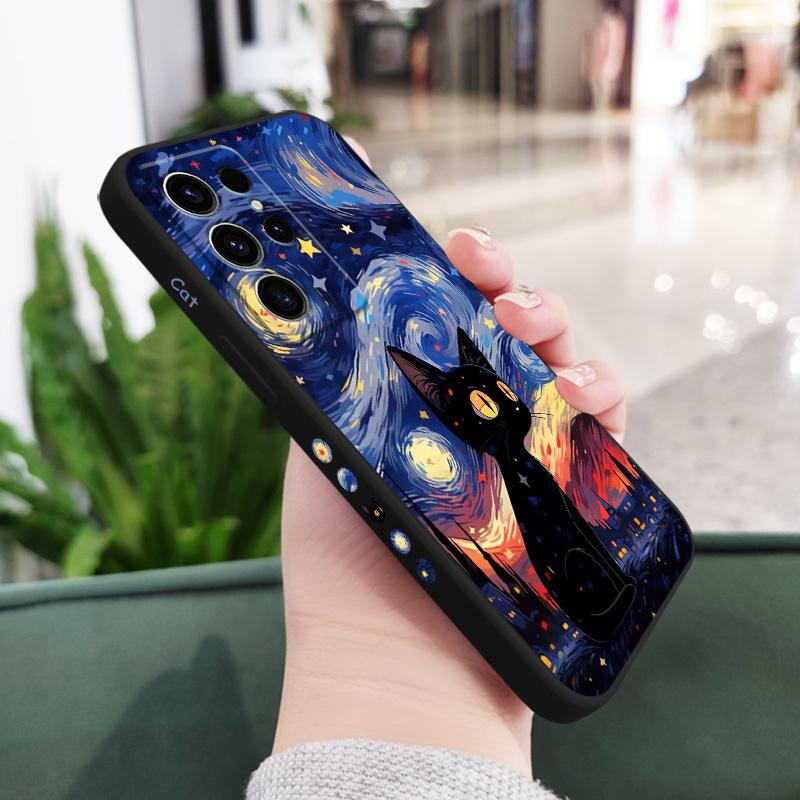 Star Cat Phone Case For Samsung Galaxy S25 FE S24 S23 S22 S21 S20 S10 S10E Ultra Plus Note 20 Ultra 10 Plus Cover