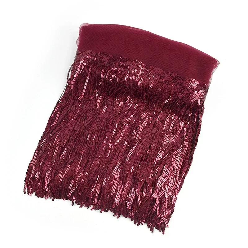 5/10 ярдов Meetee 20 см бахрома с пайетками, кружевная лента, ткань для свадебного платья, для шитья одежды своими руками