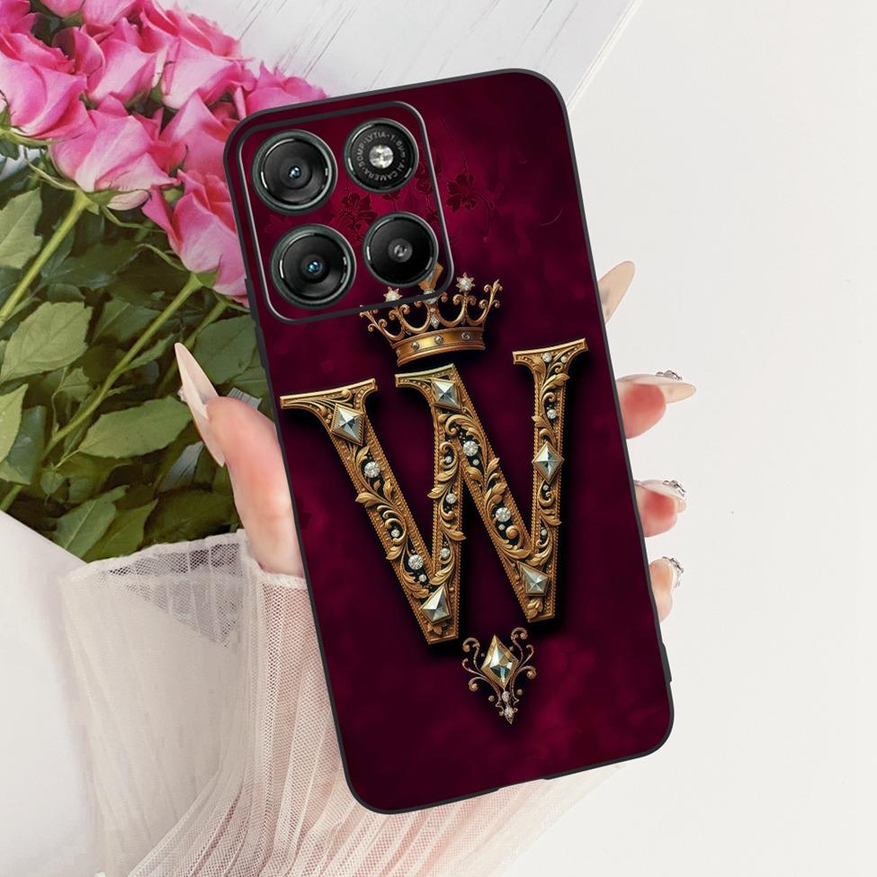Phone Case For Moto G67 Power 5G Cover Silicone Luxury Letters Crown Soft Funda For Motorola Moto G67 Power 5G Casing