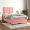 VidaXL Divan Bed with Mattress Pink 120x200 Cm Velvet - Model 3143258