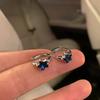 Blue Star Hoop Earrings, Y2k Aesthetic, Trendy Vintage Jewelry