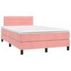 Lit 120x190 - Maison Exclusive - Rose velours - Sommier à lattes - Matelas 20 cm ressorts ensachés