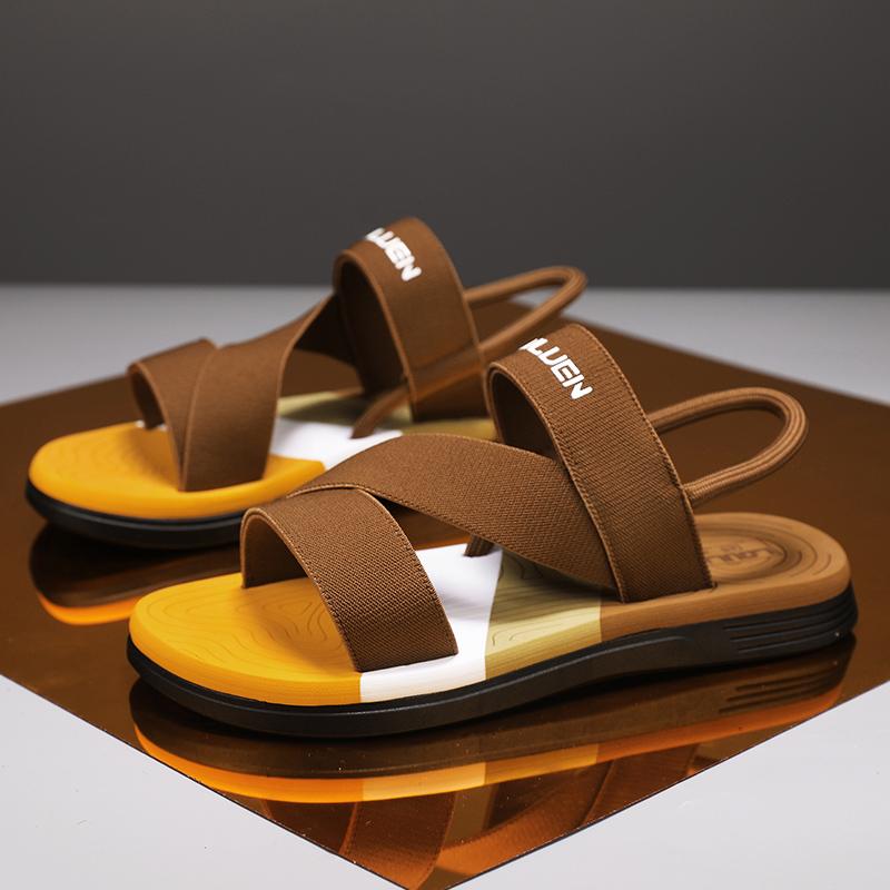 Fashion Men Open Toed Breathable Comfortable Non Slip Casual Lightweight Beach Sandals Trendy All-match Breathable Wear-Resistant Sandal