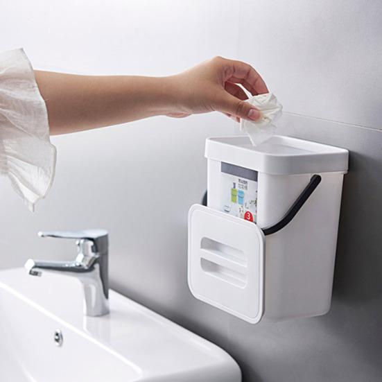 Kitchen Trash Can Hanging Organic Waste Bin Large Capacity Compact Design Bathroom Garbage Bin Container with Lid