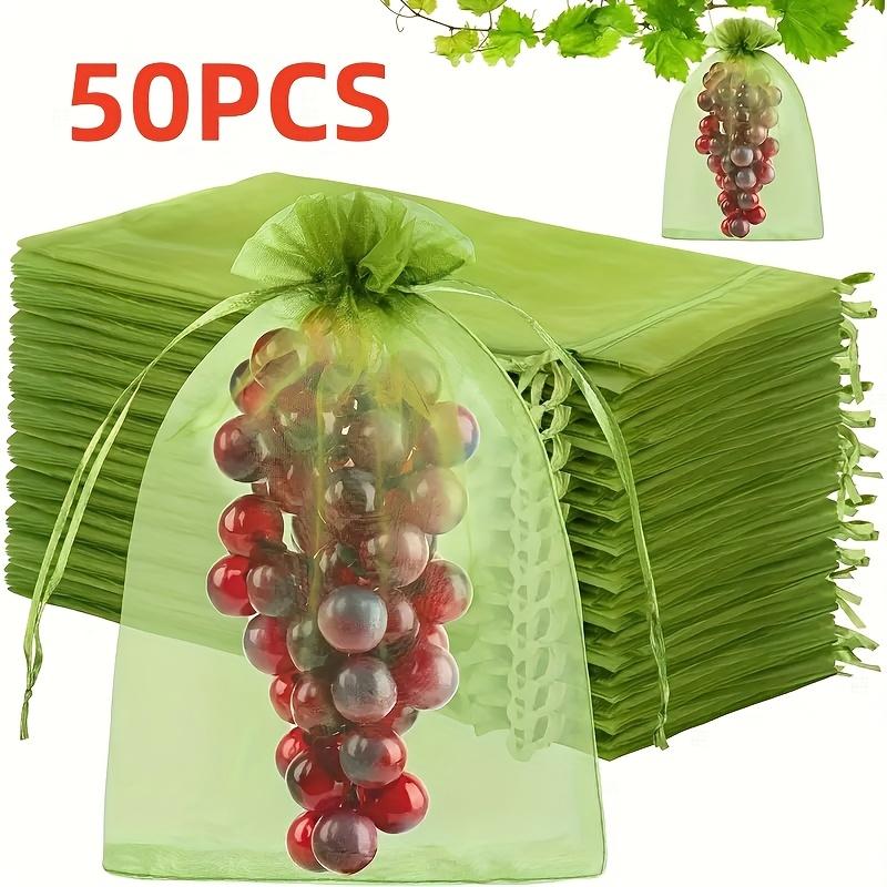 50pcs Reusable Fruit And Vegetable Protection Bags - 12x9cm Drawstring Net Cover