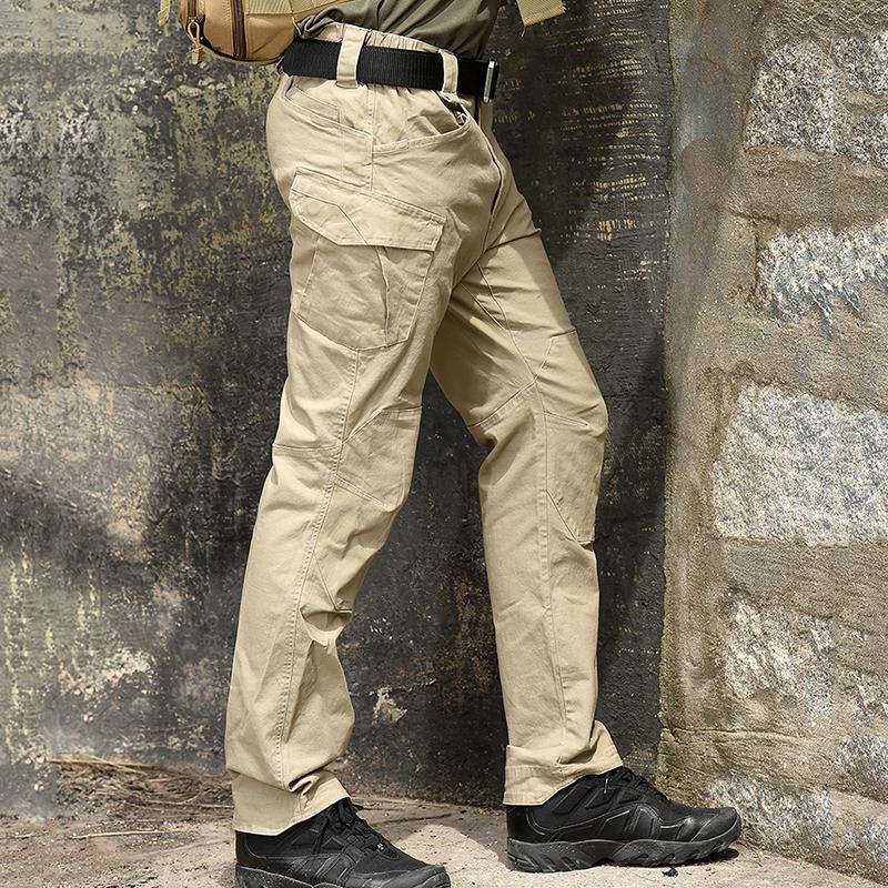Мужские хлопковые тактические брюки-карго, эластичные уличные военные брюки, повседневные, весна-осень, многокарманные, походные, рабочие, боевые брюки