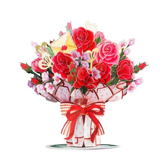 Forever-Blooming 3D Pop-Up Flower Recyclable Paper Romantic Memories Valentine’s Card Eternal Card Handmade Day Anniversary Birthday