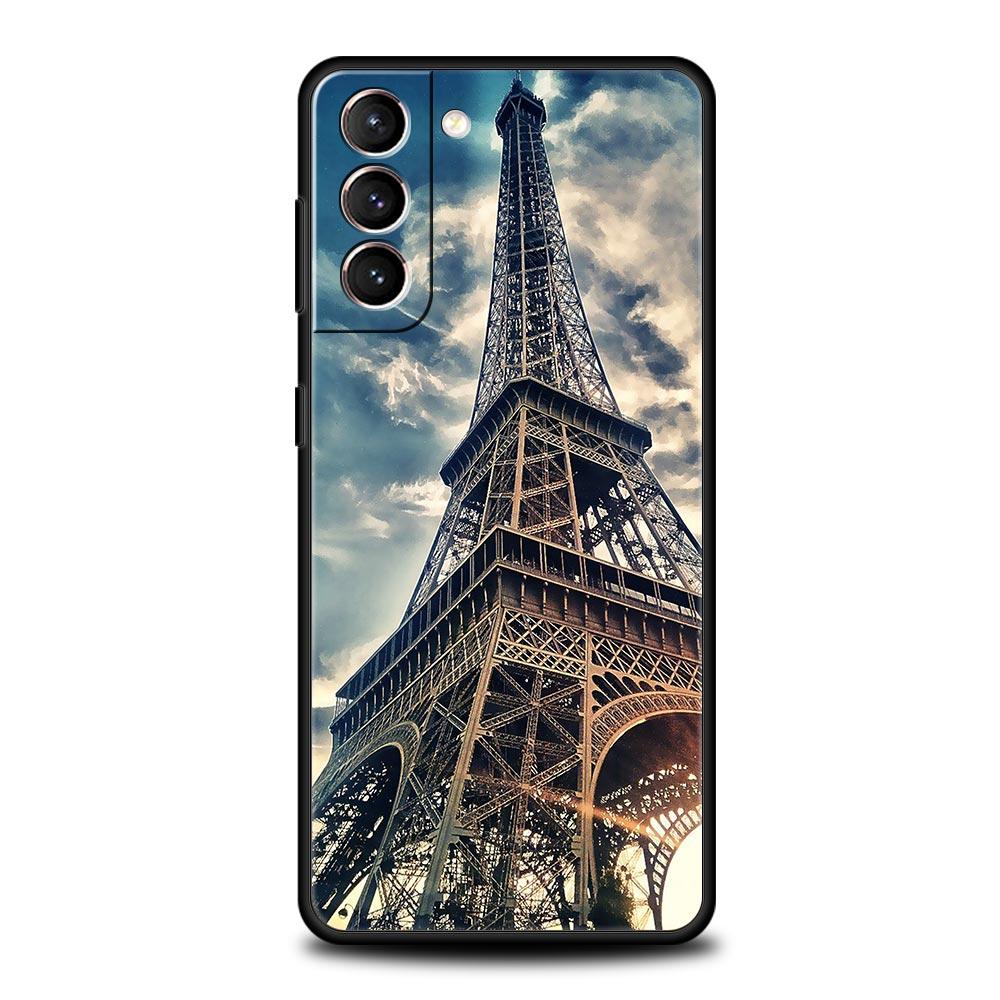 Красный зонт Эйфелева башня Мягкий чехол для телефона для Samsung Galaxy S25 Edge S24 Plus S23 FE S22 S21 S20 Ultra 5G S10 Защитный чехол