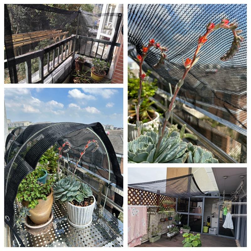 75% Shade Black HDPE Sunshade Net Anti UV Succulent Plants Sun Shelter Mesh Balcony Terrace Safty Privacy Screen Outdoor Awning