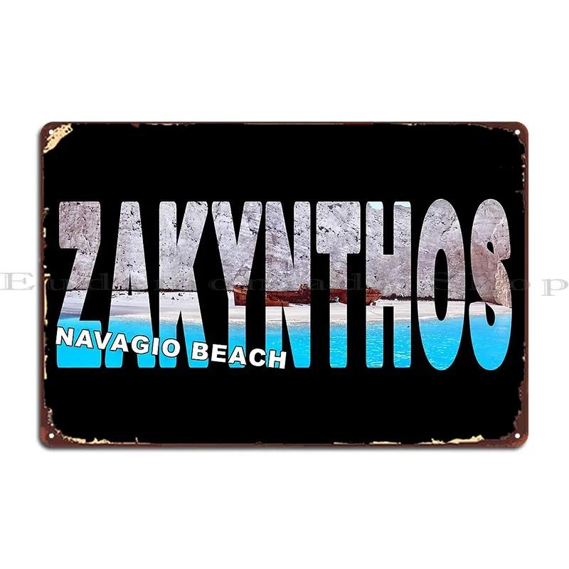 Zakynthos Navagio Beach Greece Aka Shipwreck Beach Metal Plaque Poster Bar Cave Classic Wall Decor Character Pub Tin Sign Poster