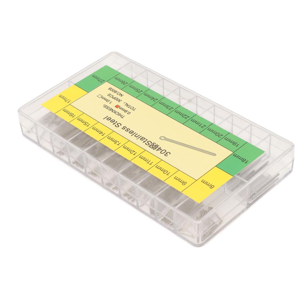 300 PCS 0.9mm Watch Band Link Cotter Stainless Steel Watch Band Strap Link Pins Assortment