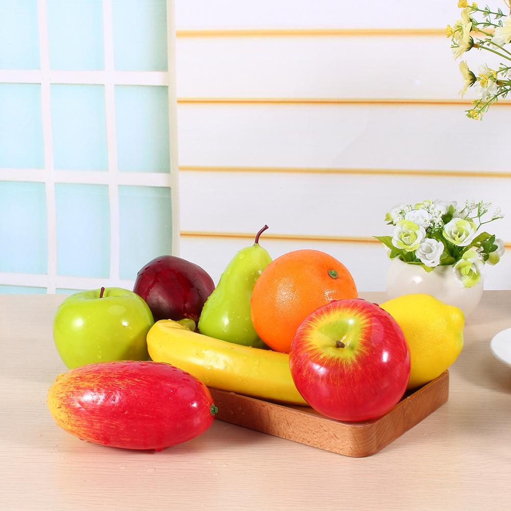 8pcs/set Plastic Fruit Kitchen Artificial Fake Food Display Home Party Decor Craft Lifelike