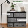 Chest of Drawers with 8 Foldable Drawers, 3-Tier Fabric Bedroom Dresser, Clothes Storage Unit for Bedroom Living Room, Dark Grey