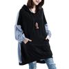 MzcoYmm Long Sleeve Mixed with Fits Loose Women's Hoodie, Material, Striped, Pockets, Lightweight, Oversized, All, Fit, Spring/Autumn