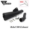 Для Honda Rebel 500 Rebel500 Мотоцикл Выхлопная труба Глушитель Накладной Среднее звено Сталь Питбайк Колено Мотокросс Ретро