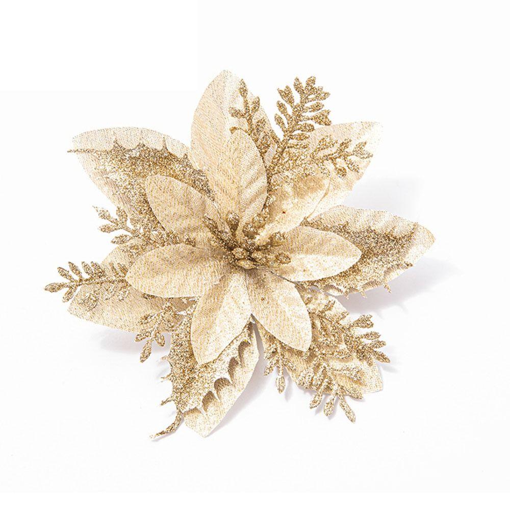 5шт блестящие рождественские имитационные цветы поддельные елочные украшения Рождественская елка