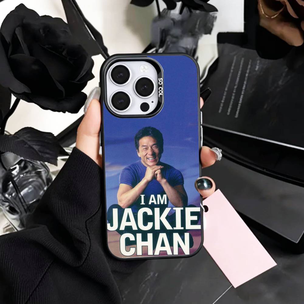 Kung Fu Star J-Jackie C-Chan Phone Case For iPhone17,16,15,14,13,12,11 Plus,Pro Max Colored Silver Plated Inside Cover