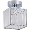 Crystal Silver Ceiling Lamp, Glass Fixture, Modern Glamour