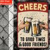 Винтажная настенная табличка "Cheers Beer", 2D деревянный декор для бара с цитатой "За хорошие времена и хороших друзей" для деревенского домашнего паба