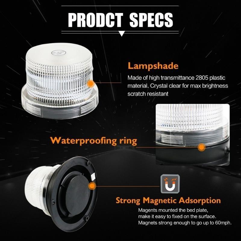 12 В светодиодный автомобильный грузовик школьный автобус на крыше Предупреждающий мигающий маяк стробоскопический аварийный свет полицейские фонари магнитное основание