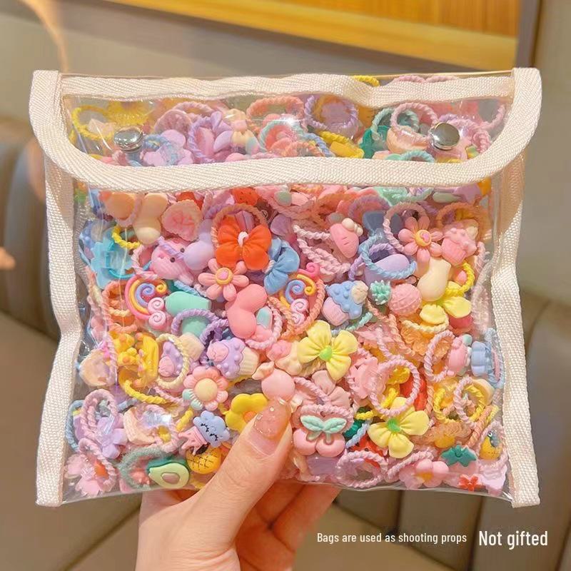 Highly Elastic Children's Rubber Bands, Gentle On Hair with Cute Cartoon Animals, Thumb Rings, and Hairbands.