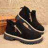 Внешняя торговля новые большие размеры двойная молния платформа ботинки Мартин женские трансграничные короткие голенища круглый носок замша толстый каблук и ботильоны