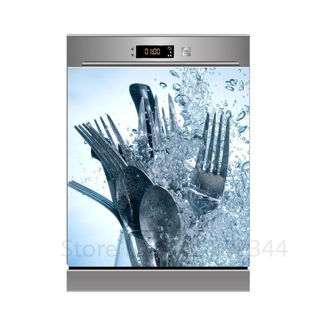 Наклейка для украшения посудомоечной машины «сделай сам», кухонные обои, виниловая наклейка на стену, настенная наклейка с фруктами и цветами для домашнего декора