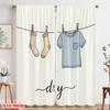 2pcs 2D flat printing Party Curtain Dry Laundry Socks Shirt Fabric Without Electricity 0 Perfect for Door Wall Yard