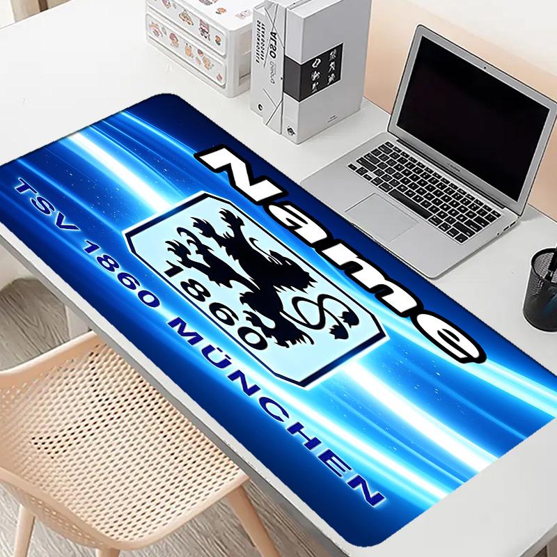 Custom Name Personalized 1860 Munchen football club Pattern Mousepad, Laptop PC Desk Mat, Decorative Desk Mat for Home Keyboard Pad Gift