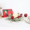 Mini Christmas Cabinet Wreath for Kitchen Red Berry Door Wreath with Bow for Farmhouse Holiday Xmas Party Decoration