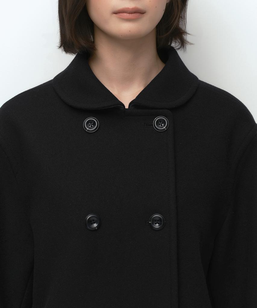 MUSINSA STANDARD WOMAN [Ohesio Collaboration] Cashmere Blend Double Half Coat [Black]