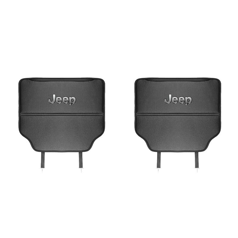 Cup Holders 2Pcs Car Seat Back Anti-kick Pad Leather Storage Bag For Jeep Grand Cherokee Wrangler JK Gladiator Compass Renegade