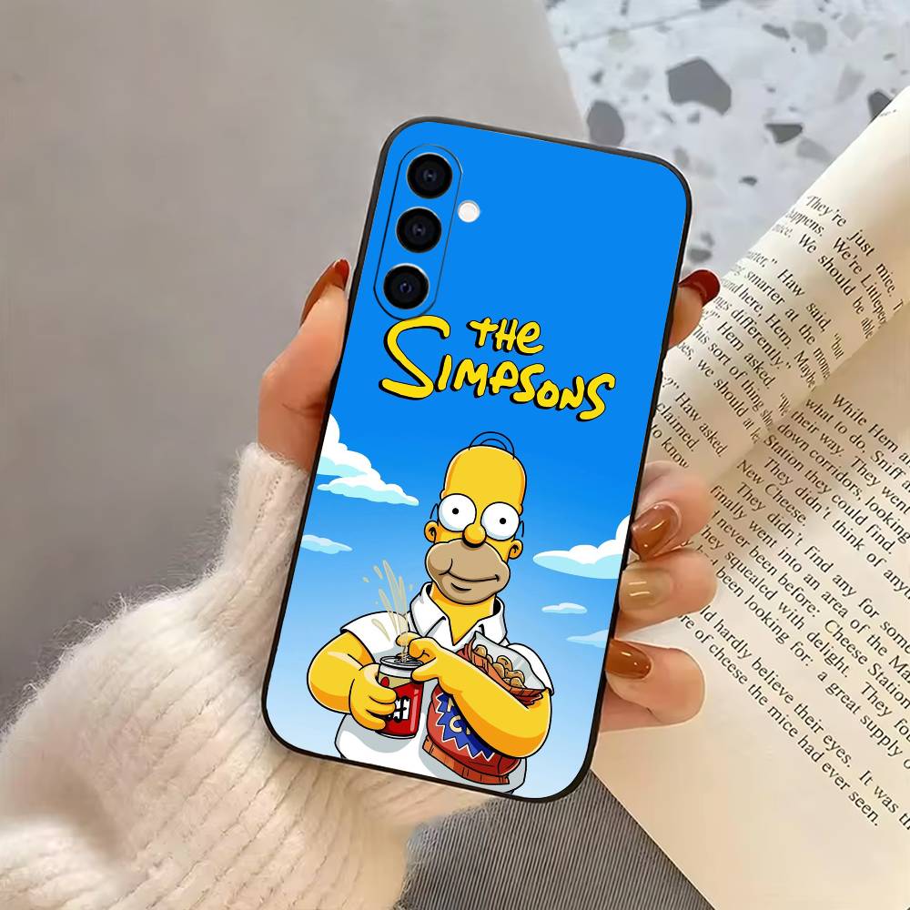 Funny family S-Simpsons-es Phone Case Black Silicone Soft For Samsung Galaxy A73,A72,A71,A70,A53,A52,A51