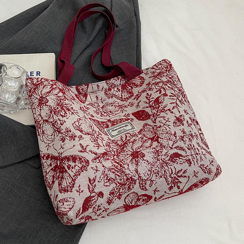 Вместительная одноплечевая сумка для женщин Новая холщовая сумка для женщин Ins Универсальная сумка-тоут для покупок и поездок на работу для женщин