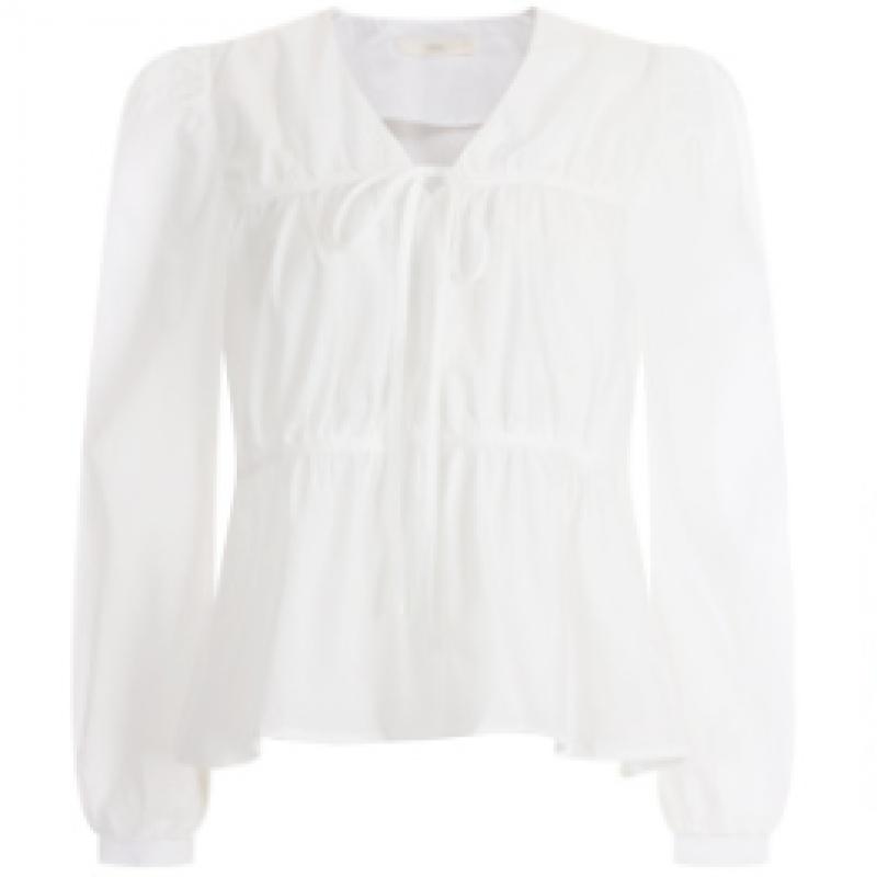 Shop Women Puff Ruffle Tie Blouse Black Ean Wbl 12088