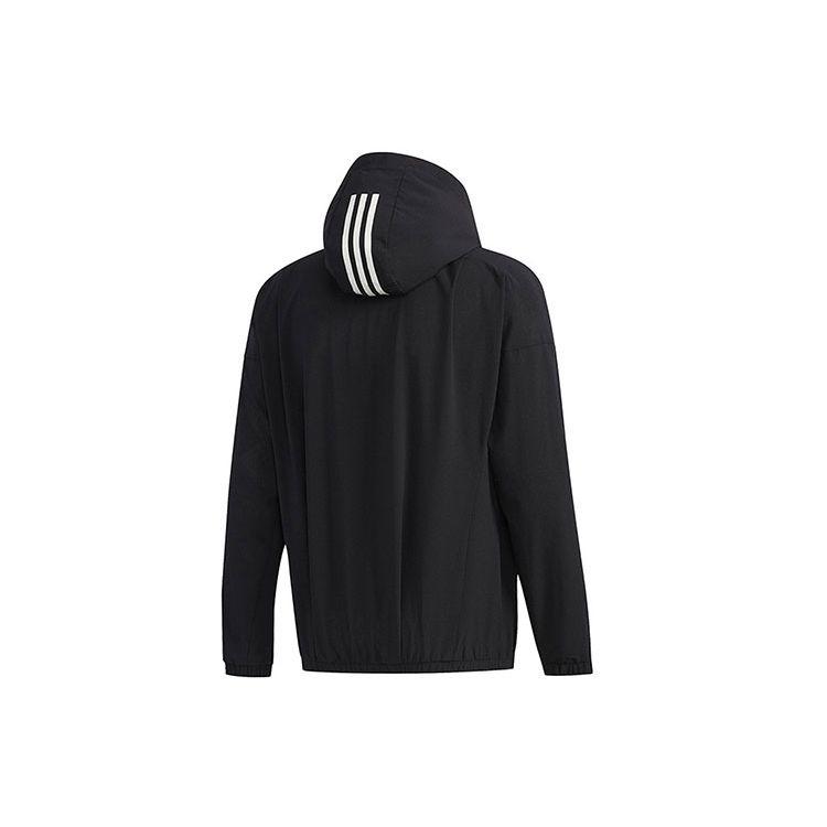 Adidas Повседневная спортивная куртка с капюшоном и тремя полосками, мужская верхняя одежда, черная FM5397