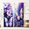 2 Panels Flower Butterfly Printed Curtain Decorative Window Drape Window Treatments For Bedroom Living Room Home Decoration