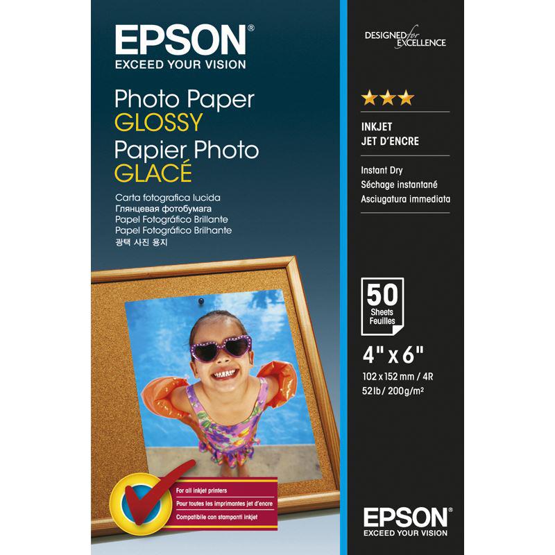 Epson - Leskl - 102 X 152 Mm - 200 G/m - 50 Listy Fotografick Papr - Pro EcoTank ET-2850, 2851, 2856, 4850, EcoTank Photo ET-8500, EcoTank Pro ET-5800