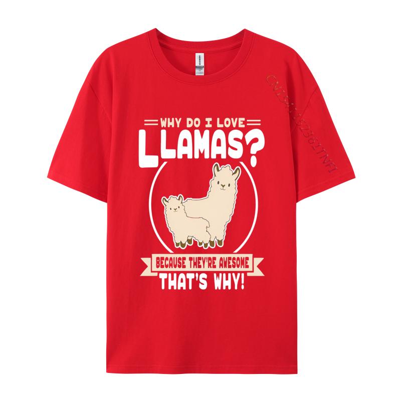 Why Do I Love Llamas Because Theyre Awesome T Shirts Men T Shirt Cotton Oversized Tee Tops Kawaii Clothes