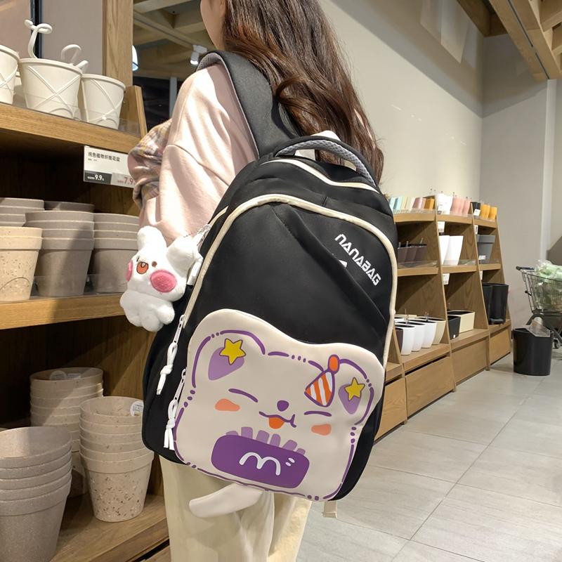 Сумка для учащихся средней школы Kitty, рюкзак большой емкости, легкий повседневный рюкзак для девочек