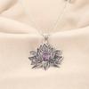 Винтажный аметист драгоценный камень 925 стерлинговое серебро ручной работы цветок ожерелье кулон CP-23-9