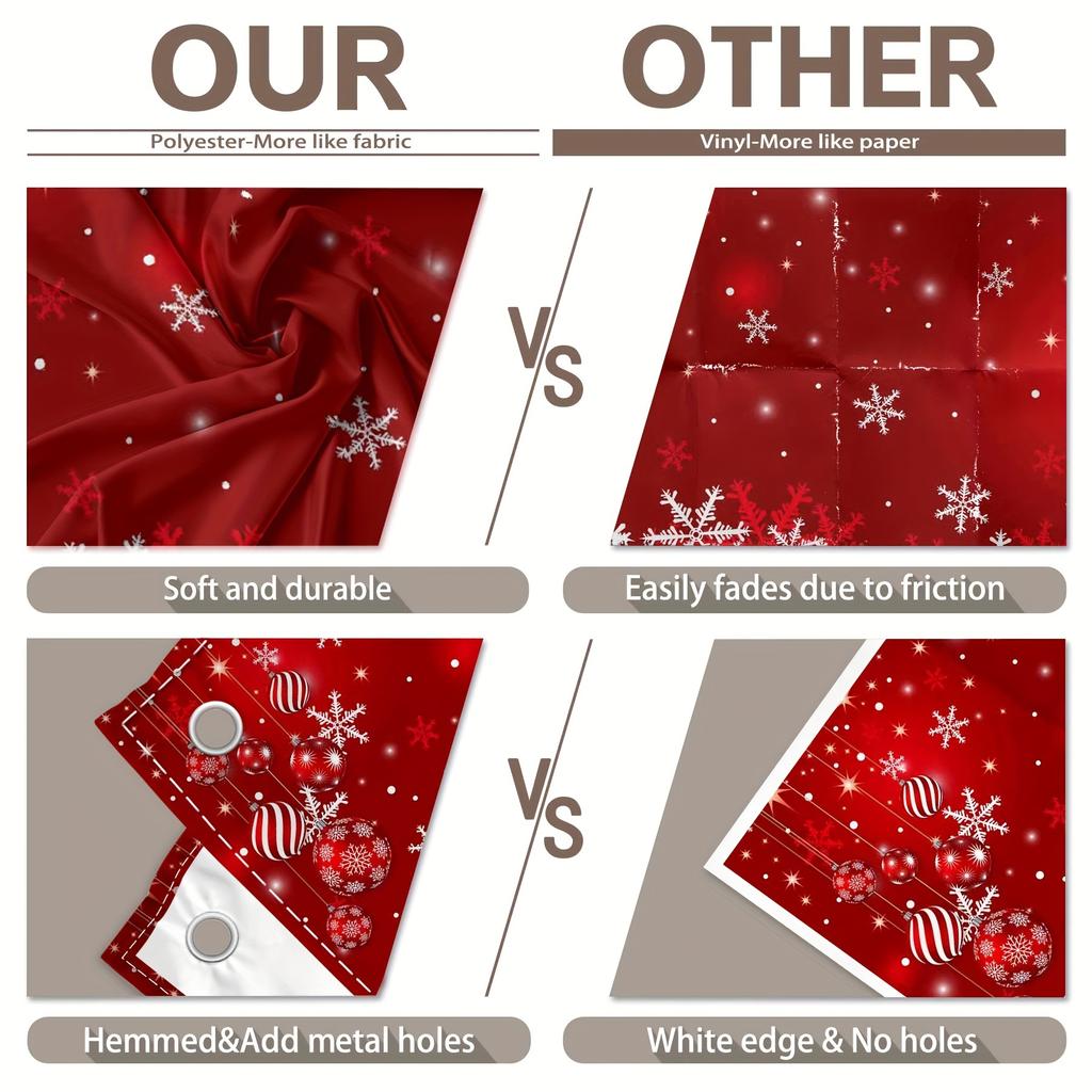 Winter Christmas Snowflake Polyester Photography Background Family New Year's Eve Party Banner Decoration