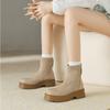 Мода Европейская и Американская мода Короткие сапоги Новая осень 2024 Толстая подошва Высокая талия Короткие сапоги Plataforma Mujer Zapatos De Mujer