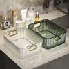 1 шт. Nordic Luxury PET Акриловый ящик для хранения с ручками – Прозрачный домашний органайзер для спальни, гостиной и журнального столика