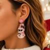Deer Christmas Earrings 2D Flat Acrylic Ladies' Ear Jewelry Elegant Leopard Pendant Earrings  Daily
