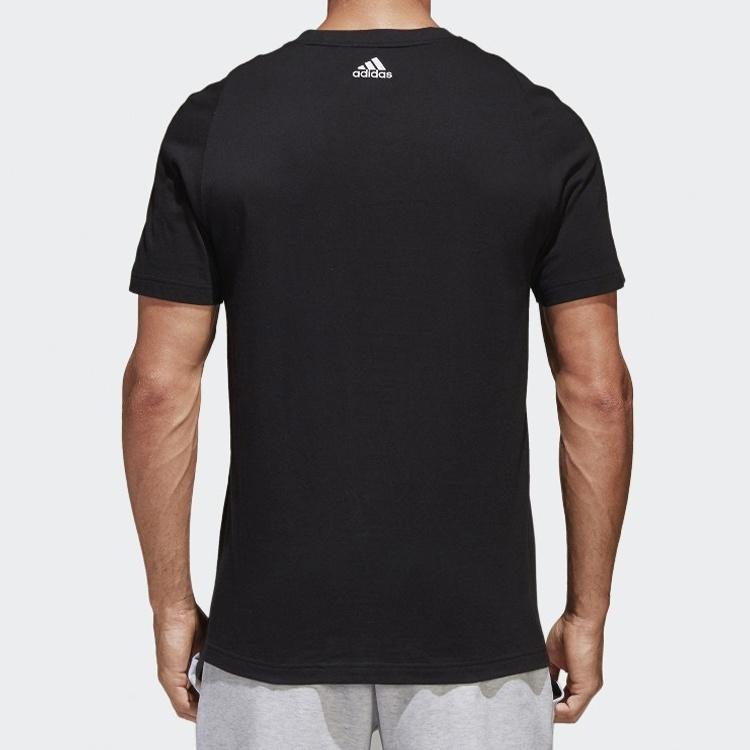 adidas Logo Printing Sports Round Neck Short Sleeve Black Men's CD4864