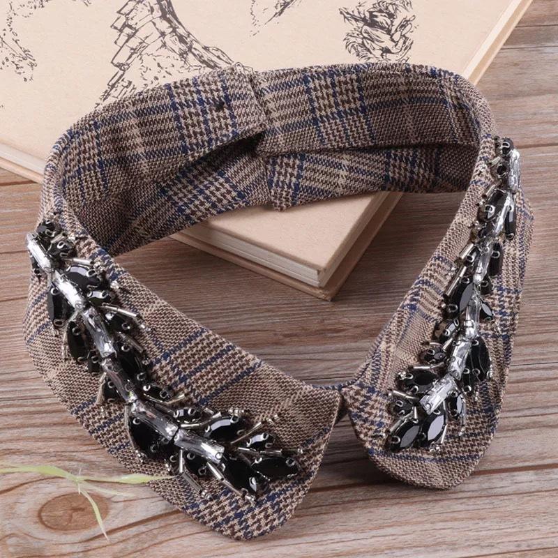 Мода Женщины Блестки Съемные Воротники Искусственные Белые Черные Ложные Воротники Женщина Галстук Мода Съемный Бриллиант Искусственный Воротник Женщины